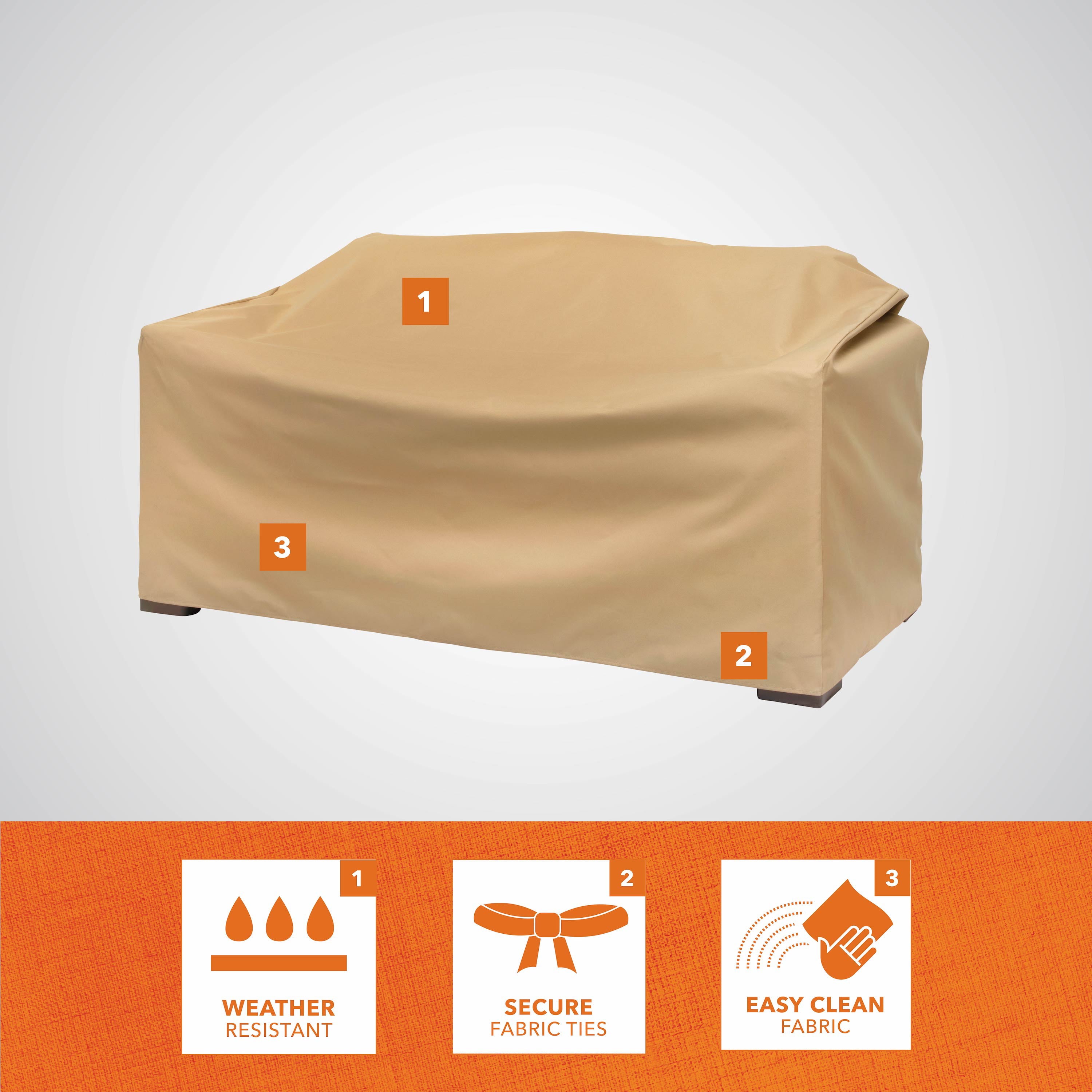 Modern Leisure Basics Patio Loveseat Cover, 2-Pack, 55