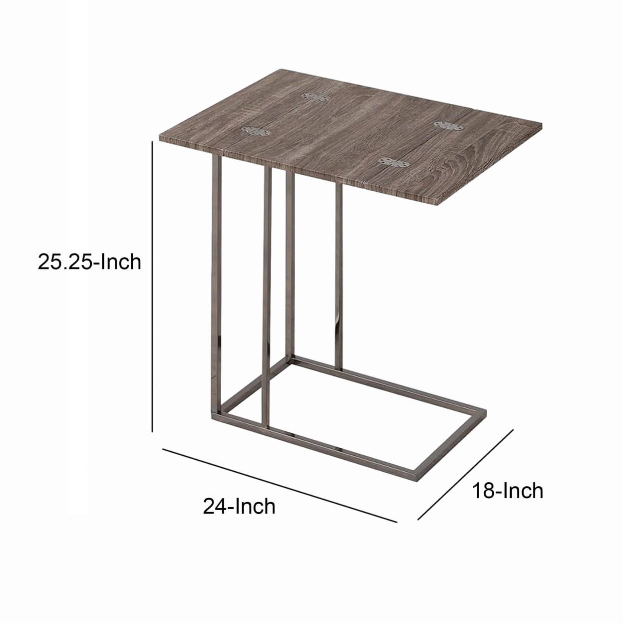 Pedro Expandable Top Accent Table Weathered Grey and Black