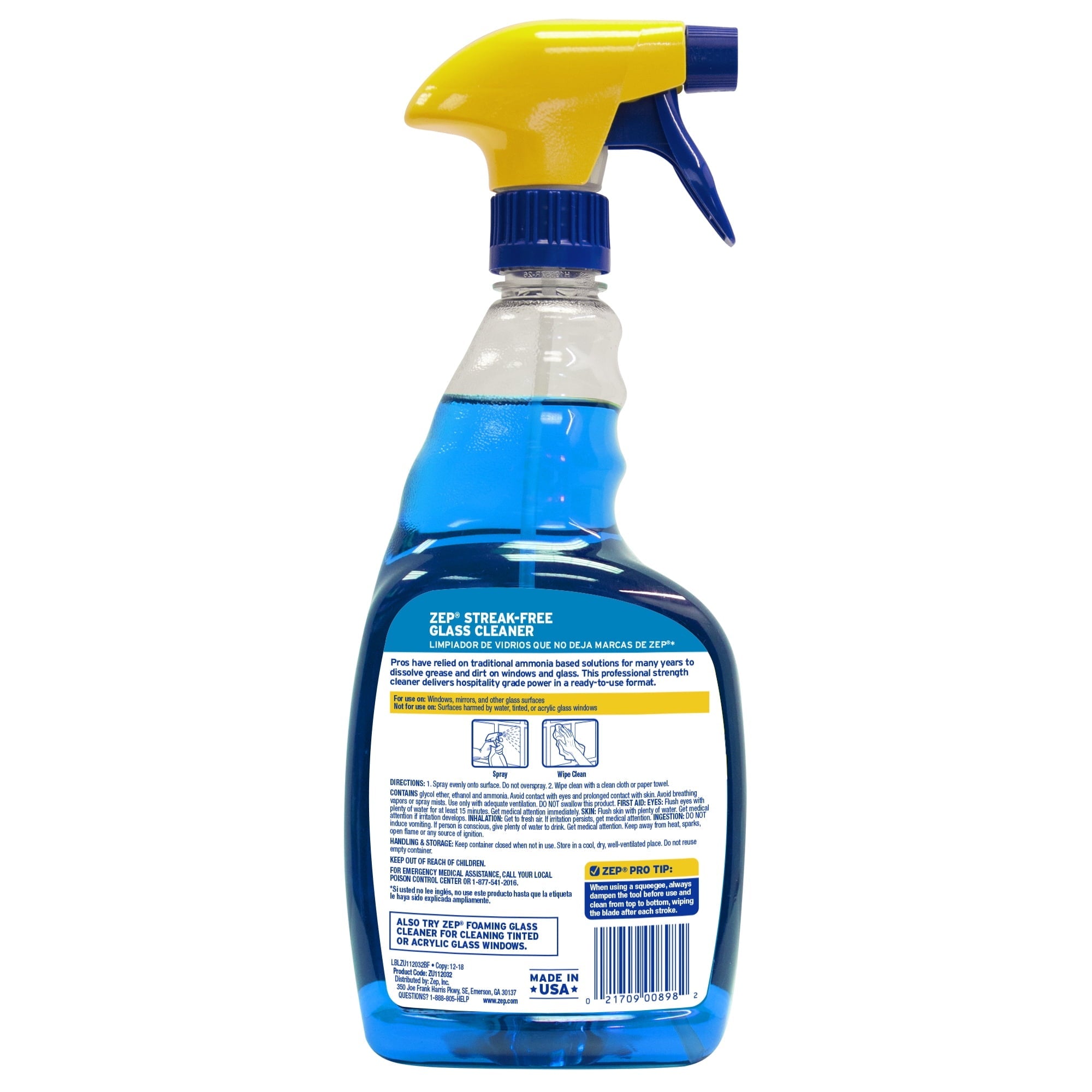 Zep Commercial Ready-to-Use Glass Cleaner, 32 oz