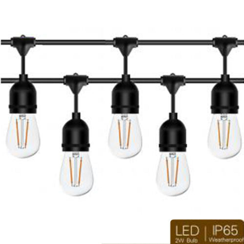 96-Foot Water Proof Glass Patio LED String Lights, Warm White (Open Box)