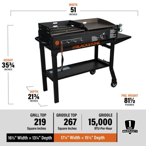 Blackstone Duo 17 Griddle and Charcoal Grill Combo