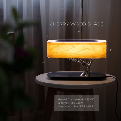 MODIRNATION Bonsai Modern LED Bedside Smart Table Lamp with Built-in TWS Blue...