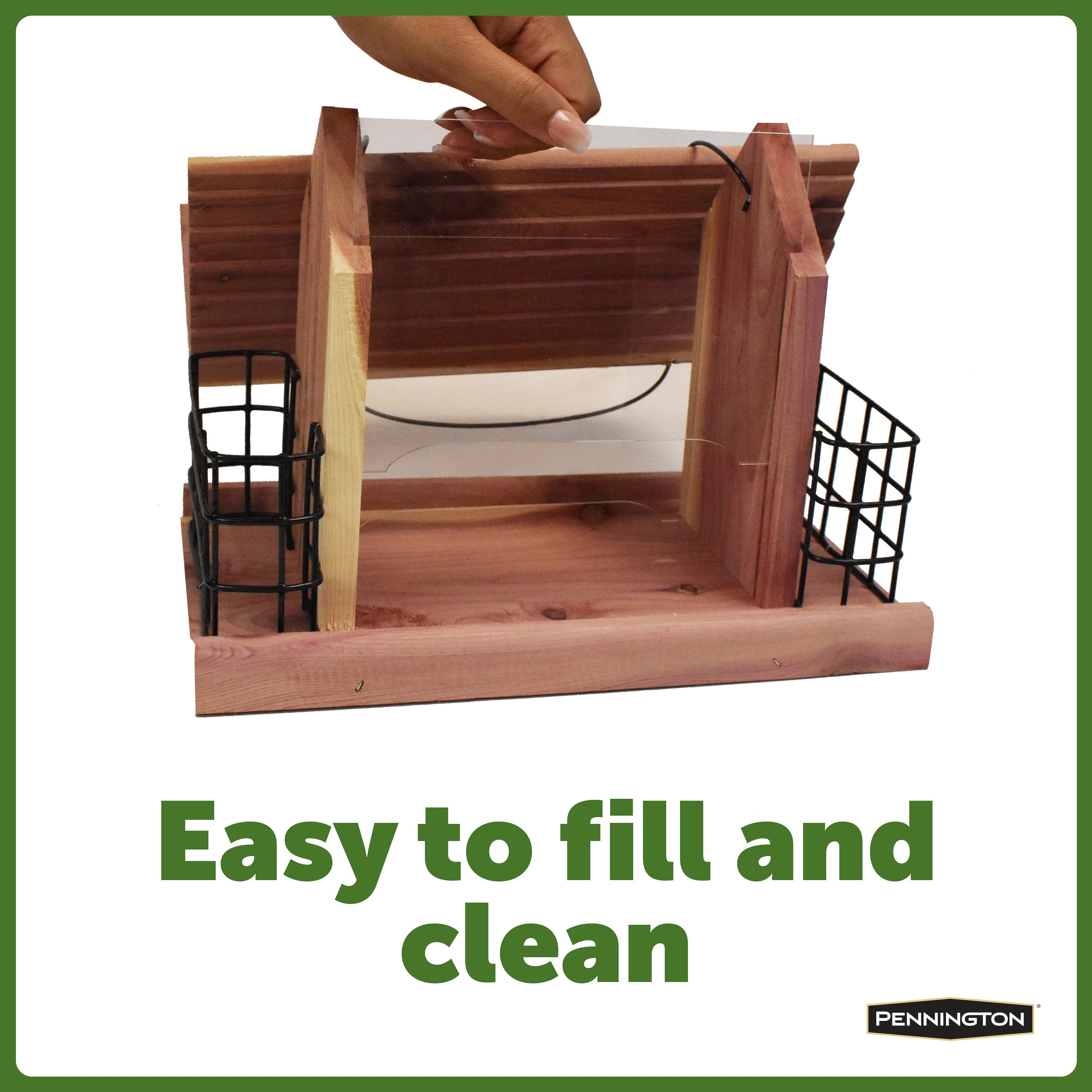 Pennington Red Cedar Snack Shack Wild Bird Feeder, 3.75 lb. Capacity