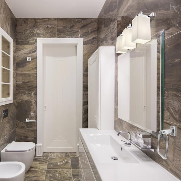 Finn 3-Light Chrome All-In-One Bath Light Vanity (5-Piece)