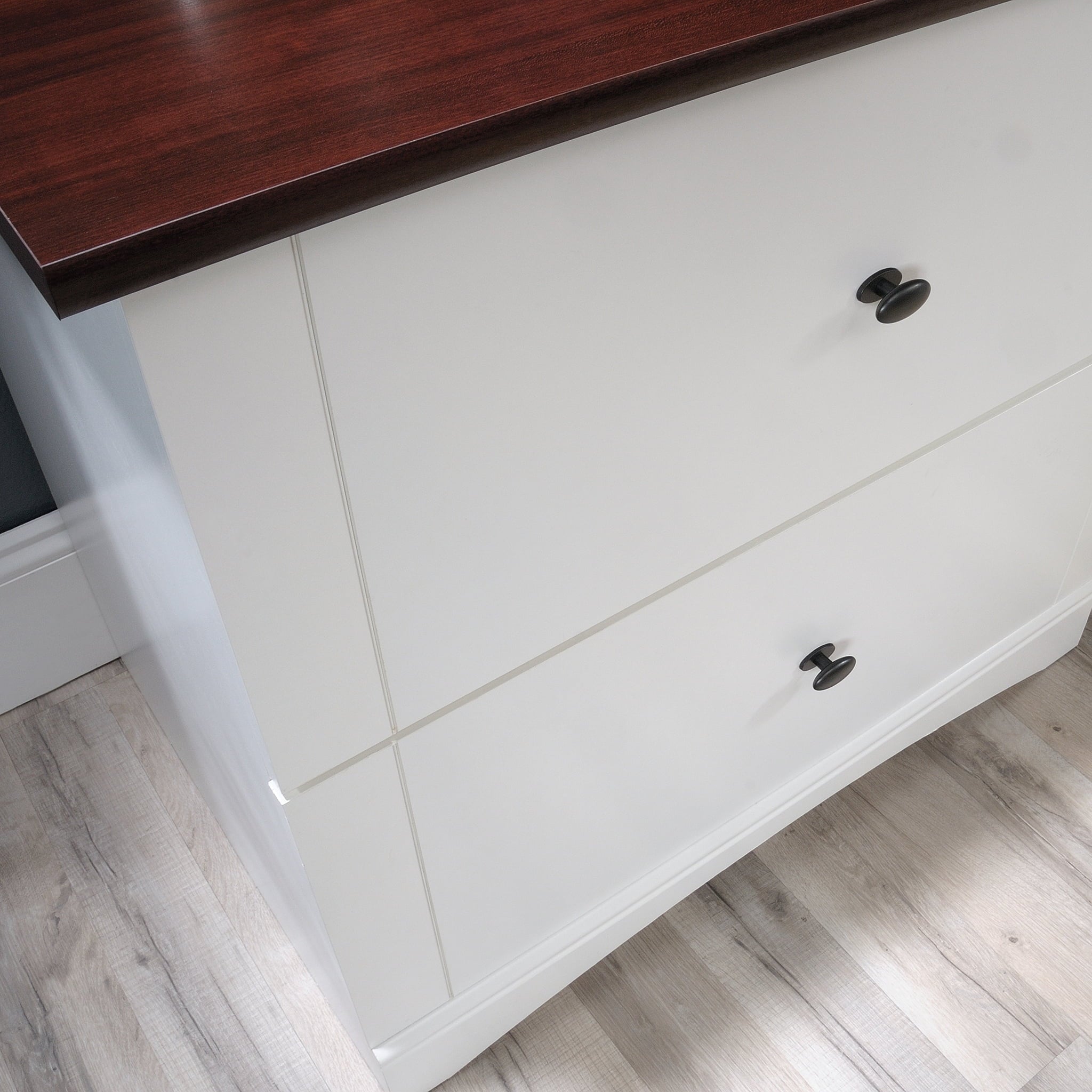 Sauder Lateral File Cabinet with Cherry Accent, Soft White Finish