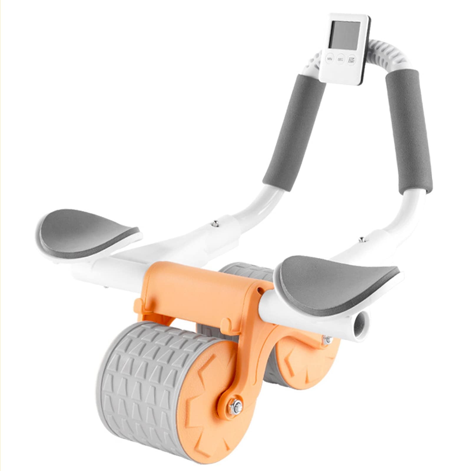 GRENCAREU 2023 Advanced Automatic Rebound Abdominal Exercise Roller Wheel with Elbow Support, Timer, and Core Strengthening Features（Orange）