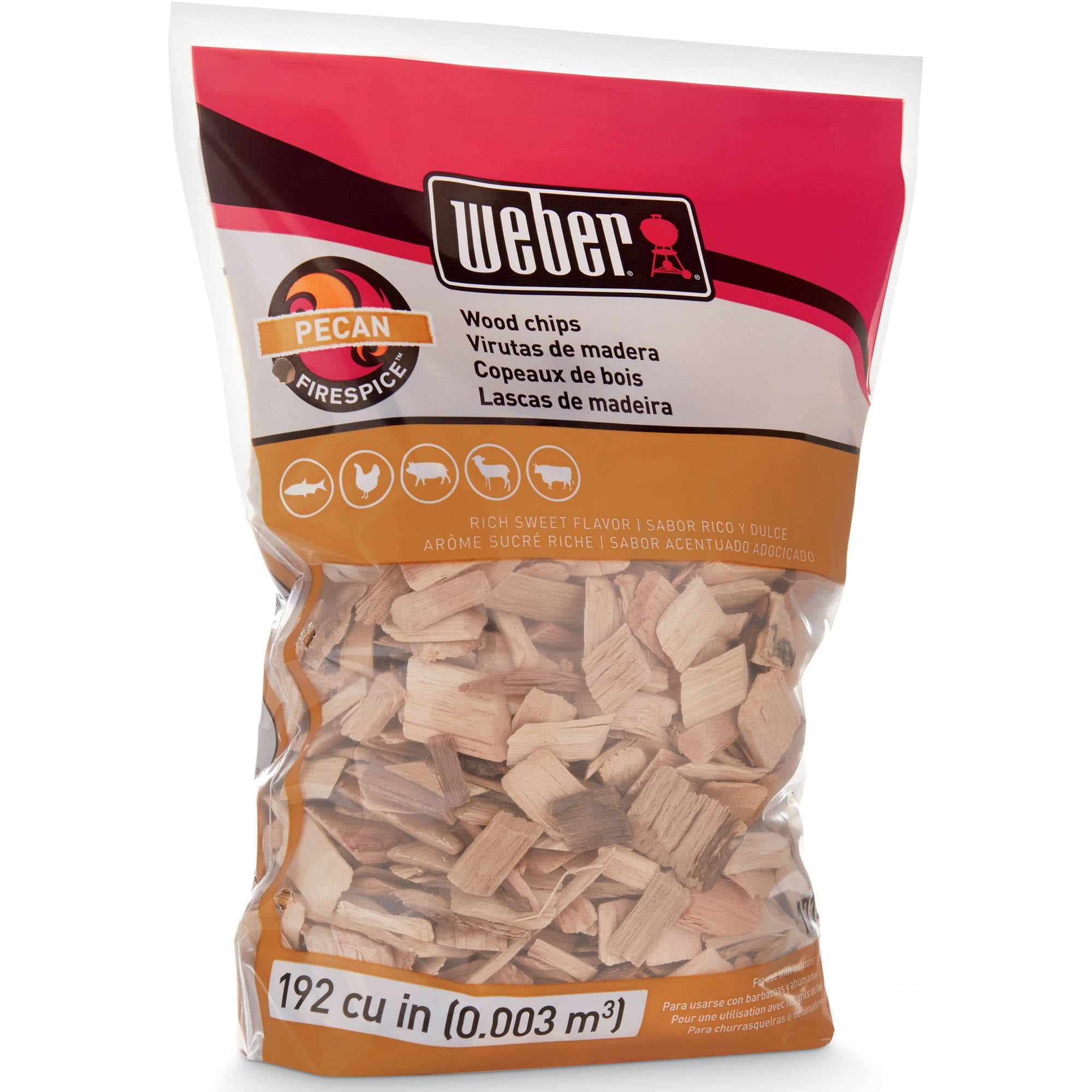 Weber Pecan Wood Chips, 192 Cu. In. bag