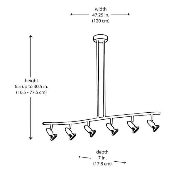 Stingray 4 ft. 6-Light Oil Rubbed Bronze Track Light Fixture with Adjustable Heads