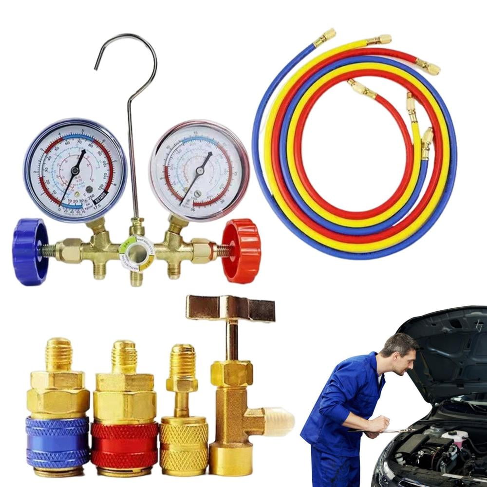 Ac Diagnostic Tool | Ac Charging Manifold Car Ac Gauges | Double Meter with Adapter for Automotive Air Conditioning, Car A/C System, Cooling Systems Diagnostics