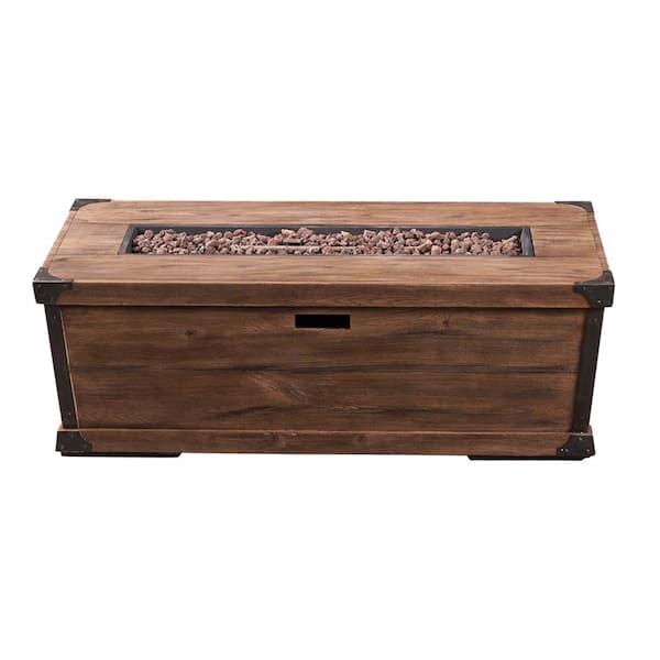 Kalmia Brown Rectangular Stone Fire Pit (No Tank Holder)