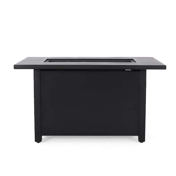 Haraldson Black Rectangular Metal Fire Pit