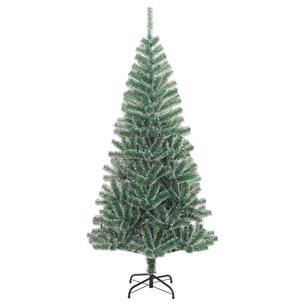 vidaXL Artificial Christmas Tree with Flocked Snow Green 94.5"