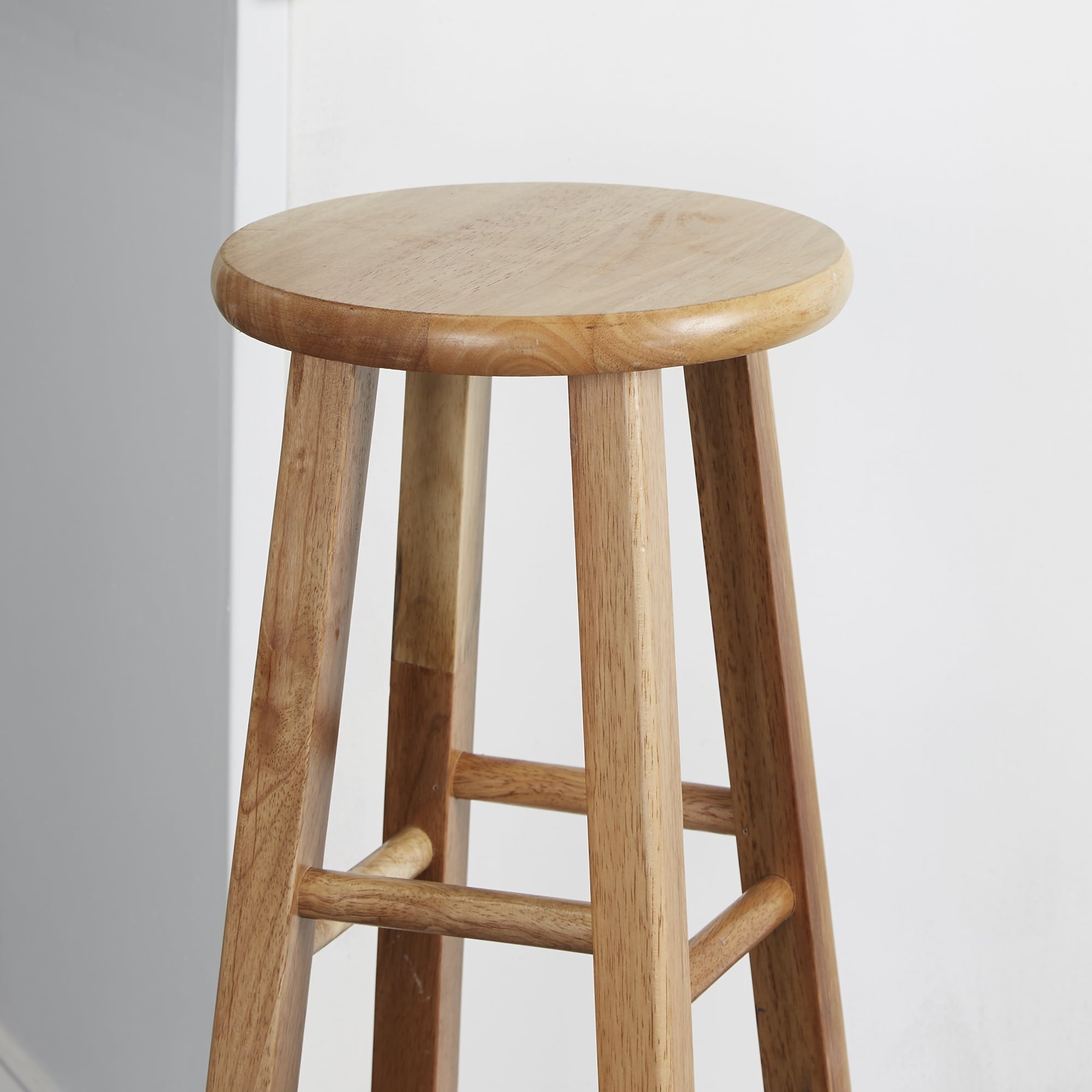 Mainstays  Natural Wood Backless Bar Stool, Fully Assembled, 29