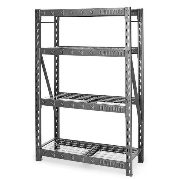 White 4-Tier Heavy Duty Steel Garage Storage Shelving Unit (60 in. W x 72 in. H x 18 in. D)