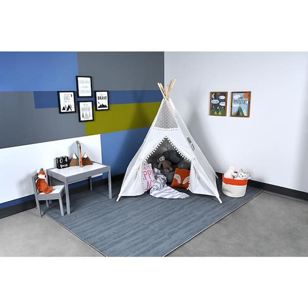 Reversible Charcoal/Black Faux Wood 24 in. x 24 in. x 0.47 in. Foam Mats (4-Pack)