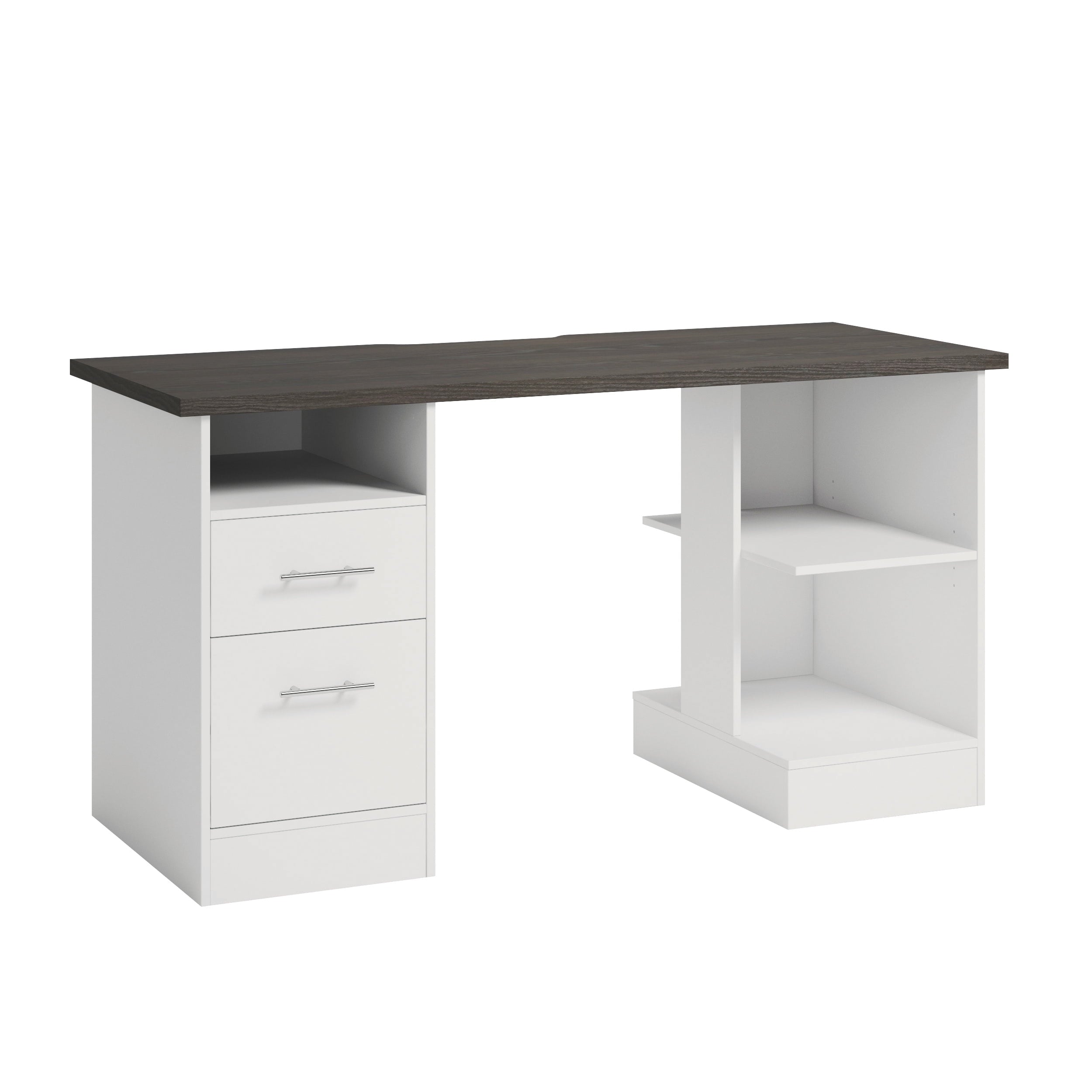 Sauder Gaming Desk with Charcoal Ash Accent Top, White Finish
