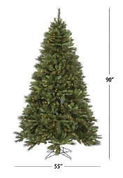Pre-Lit 500 Warm White LED Light Denali Fir Artificial Christmas Tree, 7.5 ft, by Holiday Time