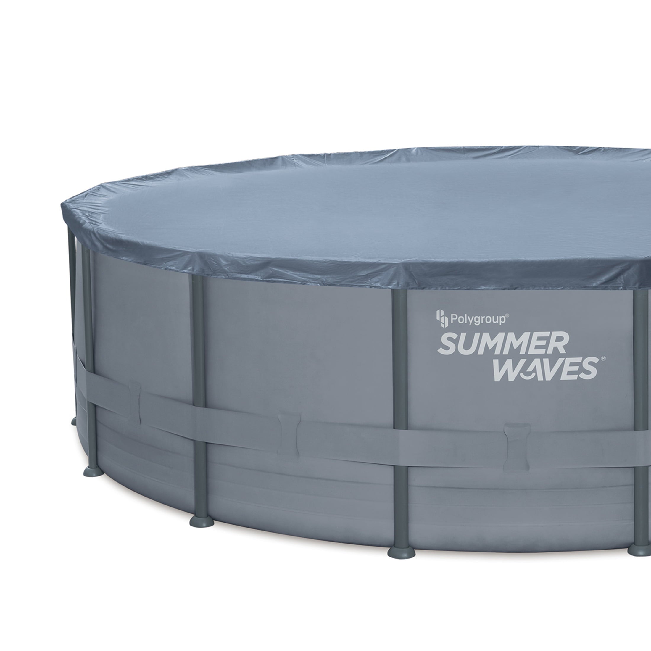 Summer Waves 16 ft Elite Frame Pool, Round, Cool Gray, Ages 6+, Unisex
