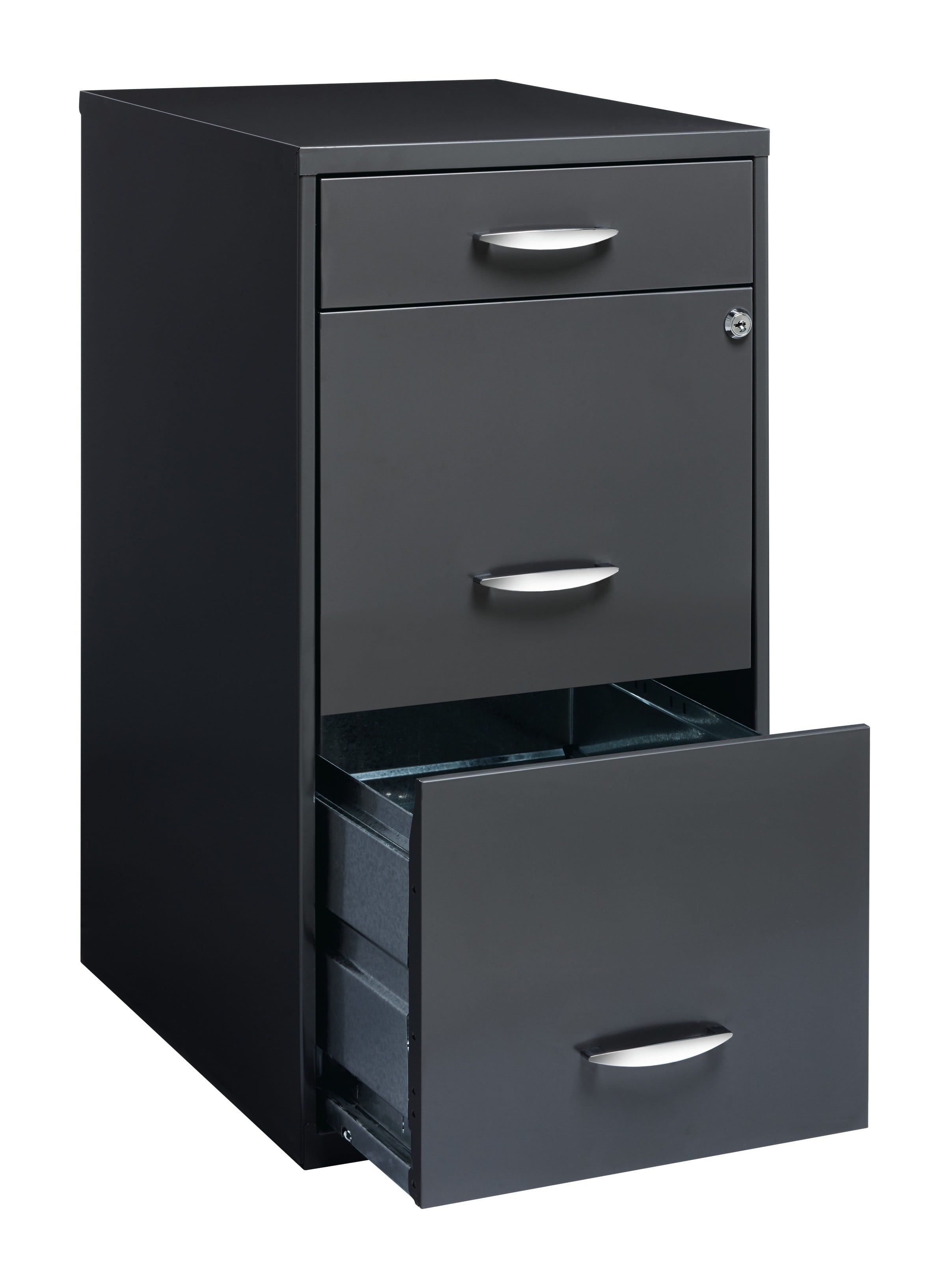 Space Solutions 3 Drawer Letter Width Vertical File Cabinet with Pencil Drawer, Charcoal