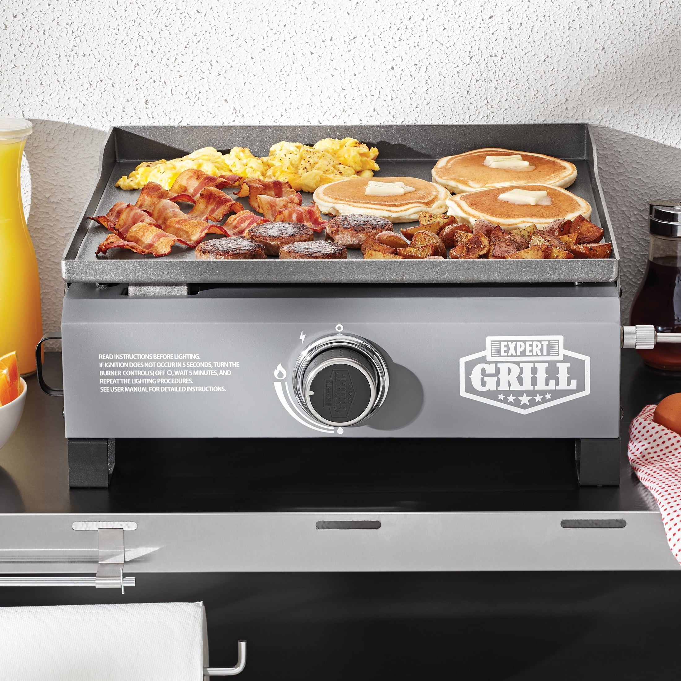 Grill 1-Burner Tabletop Propane Gas Griddle