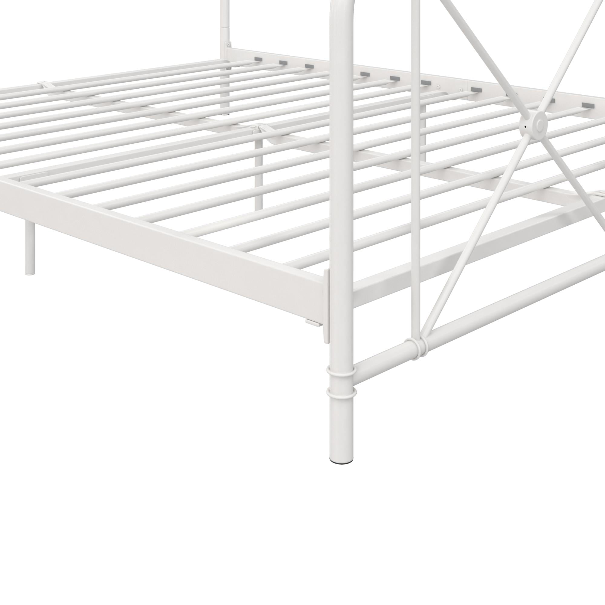 DHP Ally Metal Farmhouse Bed, Full, White