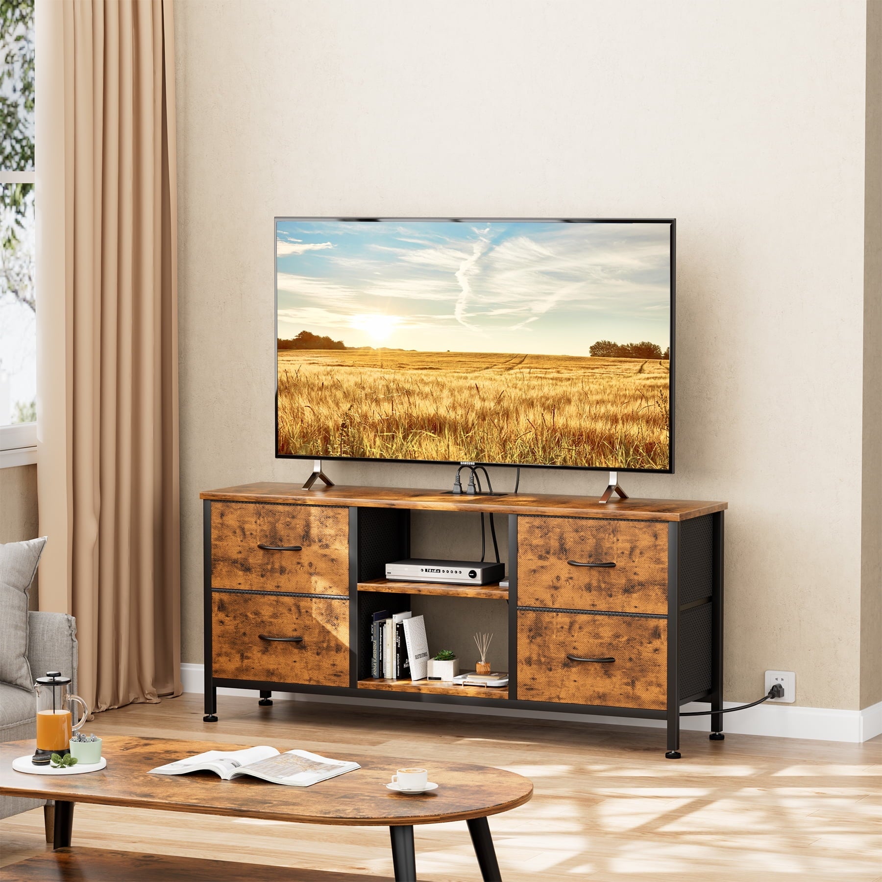 GIKPAL Dressers for Bedrooms, Dresser TV Stand for 55