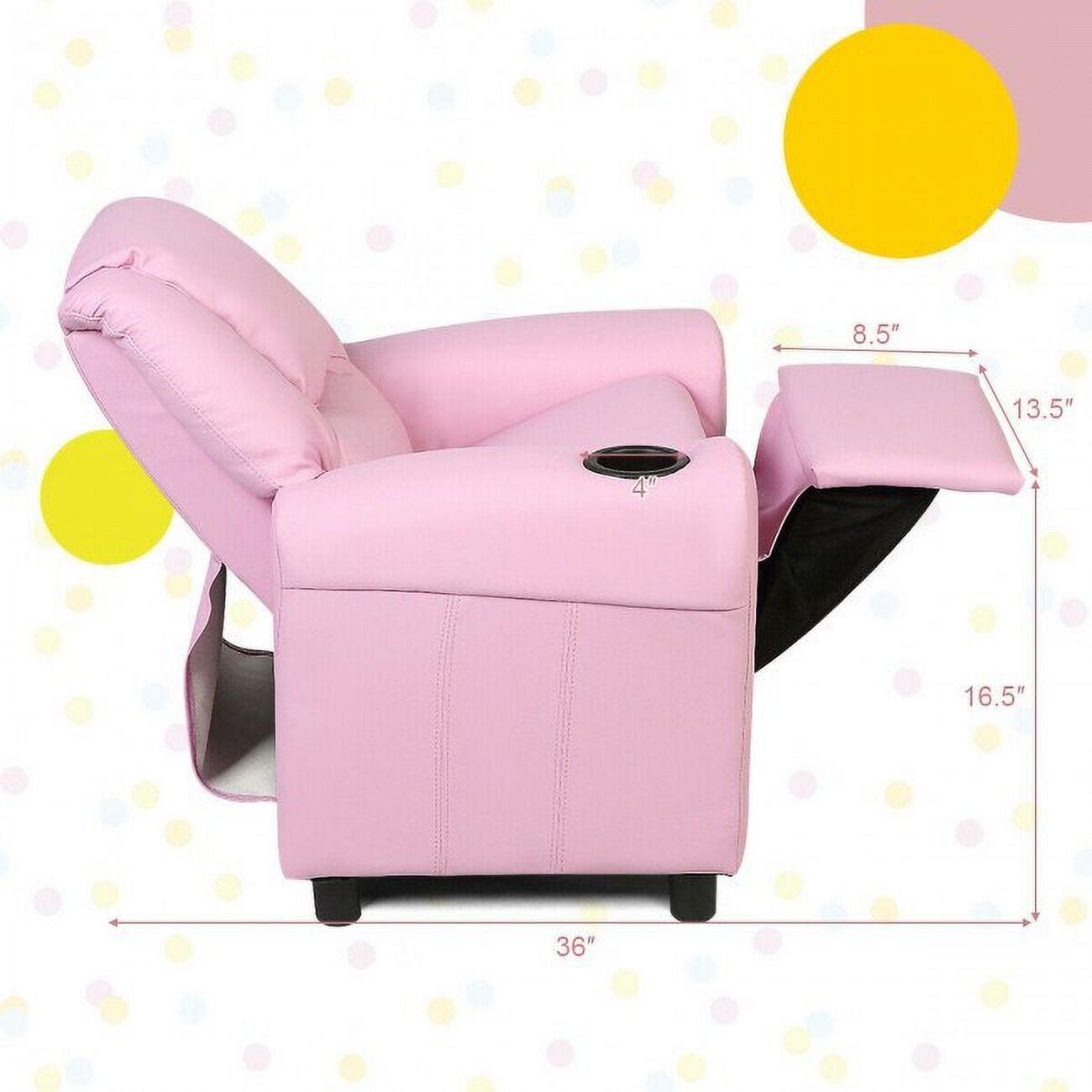Children PU Leather Recliner Chair with Front Footrest