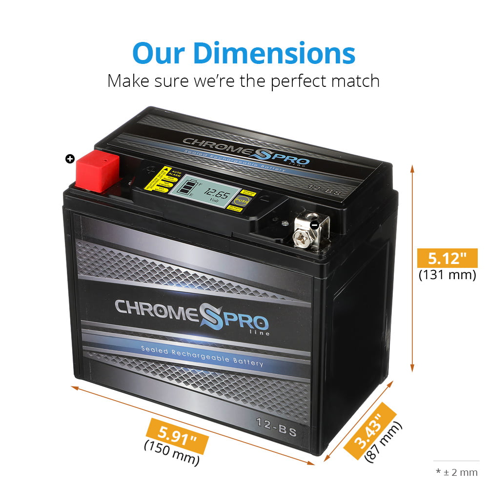 Chrome Pro Battery Ytx12-Bs Igel High Performance - Maintenance Free - Sealed Agm Motorcycle Battery