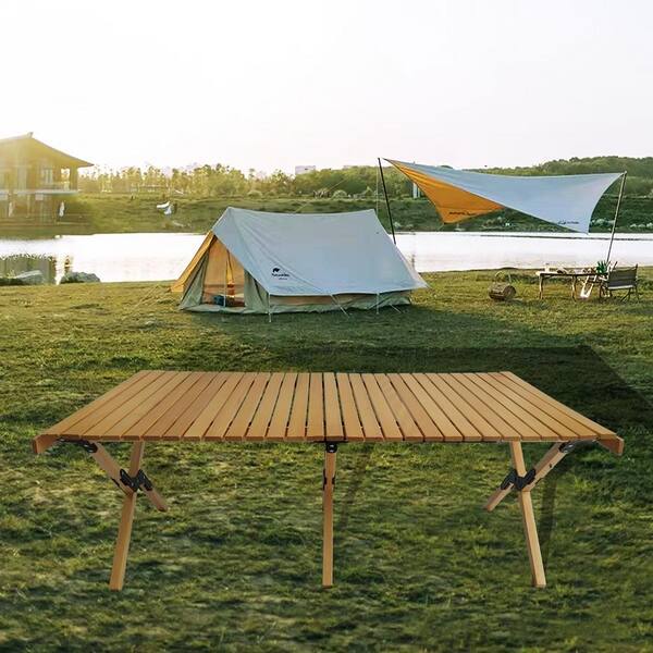 47 in. Multi-Function Wood Foldable Portable Picnic Table Seats 4-People for Outdoor Camping