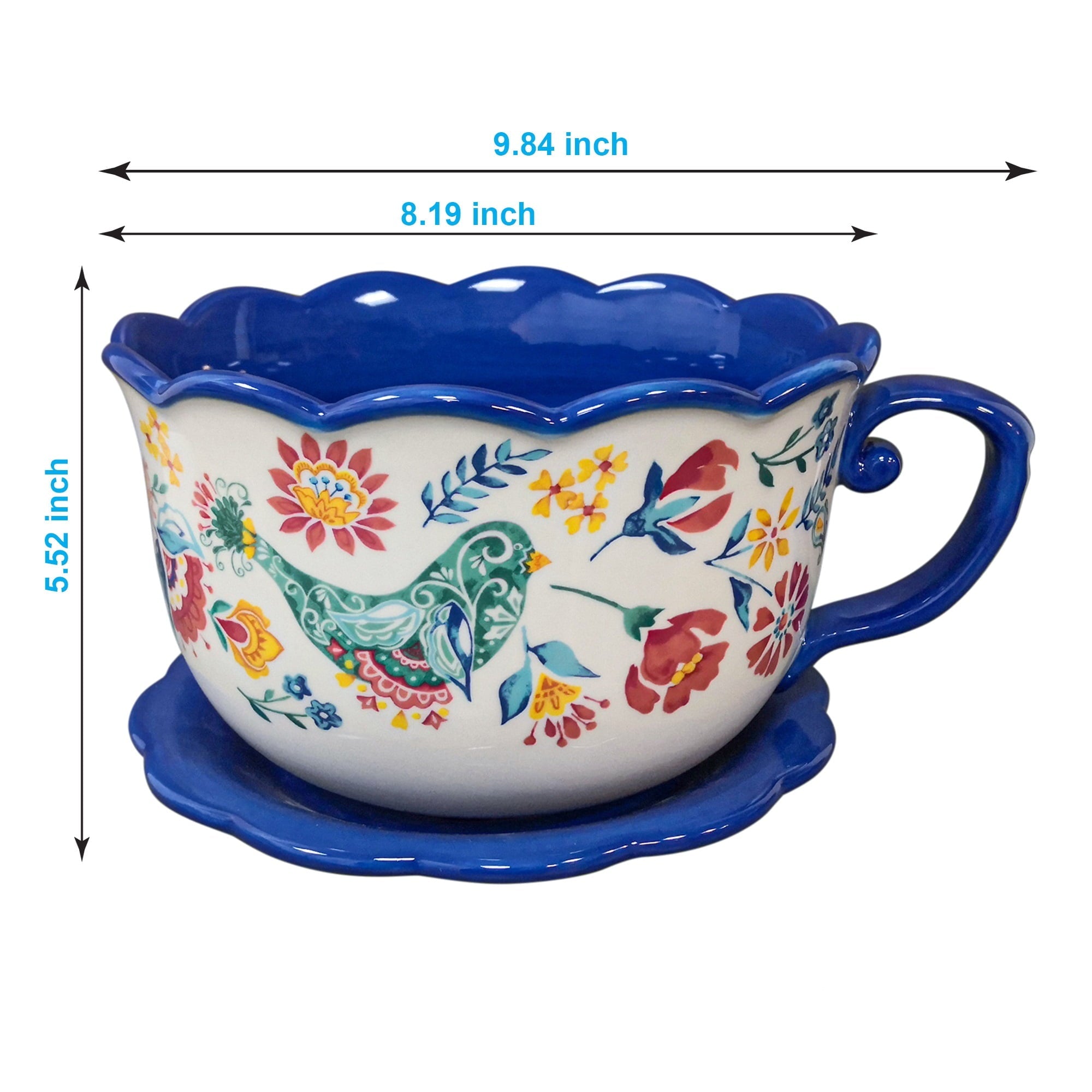 The Pioneer Woman Teapcup Planter Mazie, 10 in, Stoneware