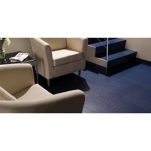 Vantage Circular Profile 19.69 in. x 19.69 in. Charcoal Rubber Tile