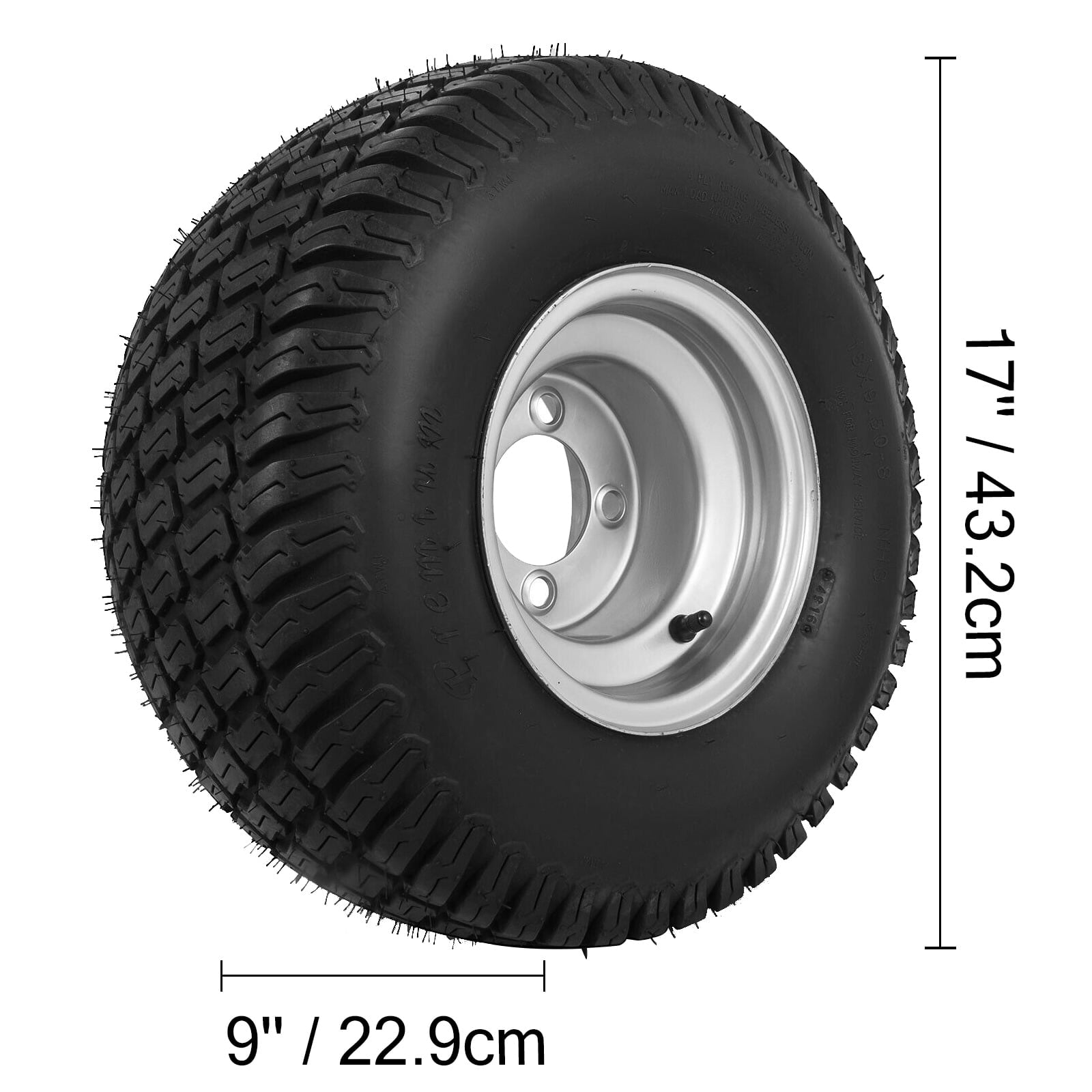 VEVOR Cart Go Kart 4 Ply Tires Rim Wheel Assembly 1040lb Capacity Cart Wheels 18X9.5-8 Golf Tires, Set of 2