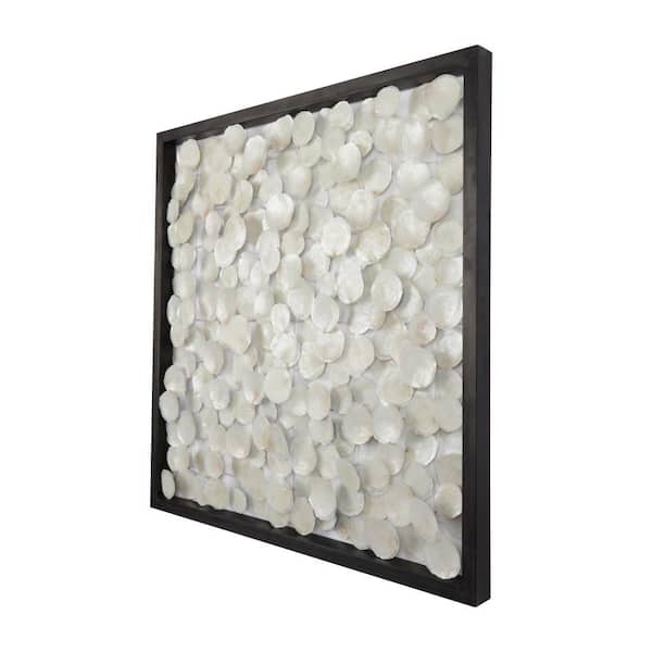 1-Panel Geometric Handmade Dimensional Overlapping Framed Abstract Wall Art with Black Metal Frame 40 in. x 40 in.