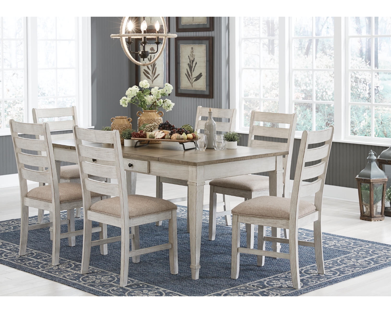 Signature Design by Ashley Casual Skempton Dining Table White/Light Brown
