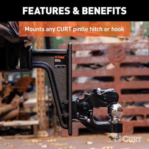 Adjustable Pintle Mount (2-1/2 in. Shank, 20,000 lbs., 12-1/2 in. High, 10-3/4 in. Long)
