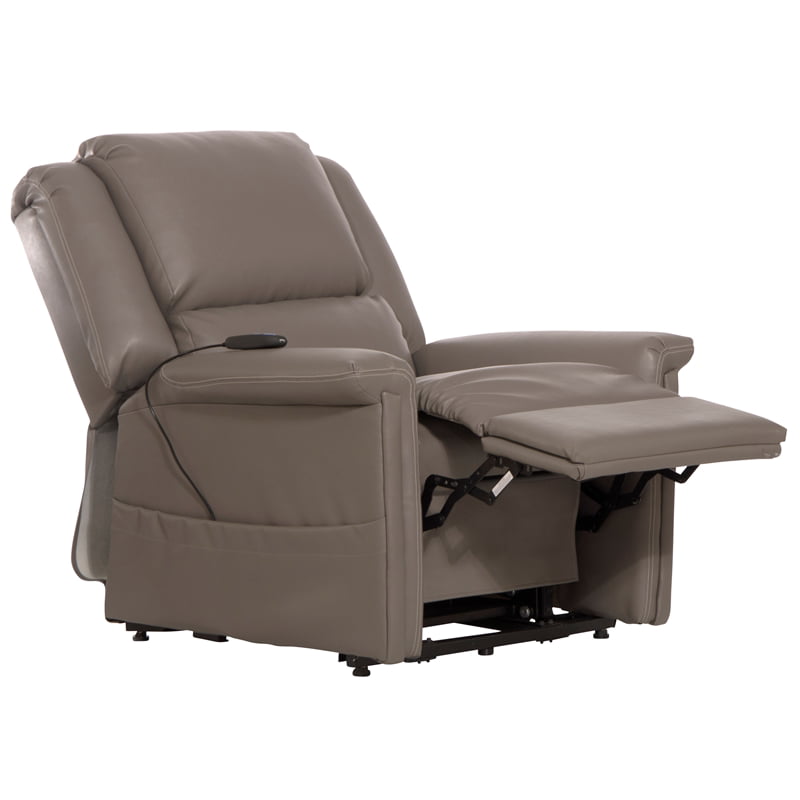 Catnapper Hewitt Power Lift Lay-Flat Recliner with Gray Disinfectable PU Fabric