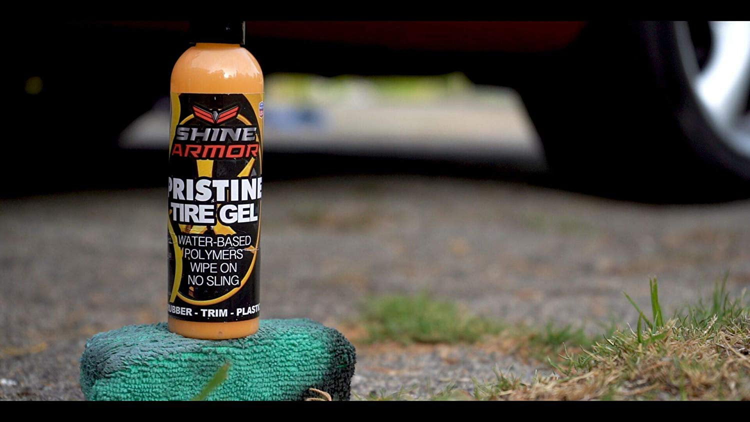 Shine Armor Pristine Tire Shine Dressing & Cleaner Gel, No Sling Formula, 4 oz.