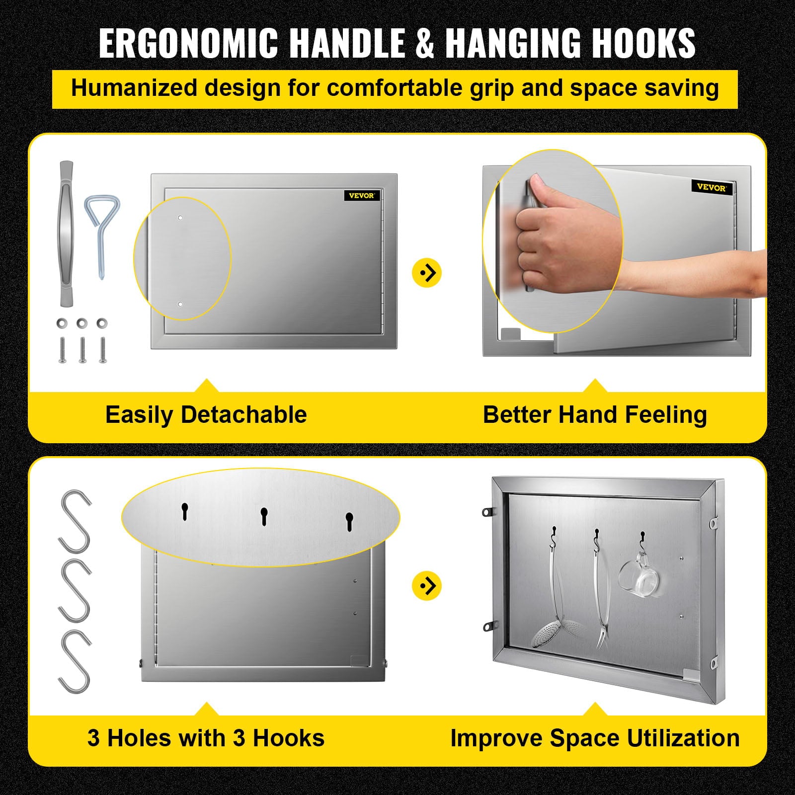 Access Door 20W x 14H inch BBQ Door Stainless Steel, Outdoor Kitchen Doors