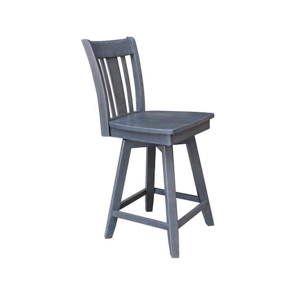 San Remo Heather Gray Swivel Counter Height Stool - 24 in. SH