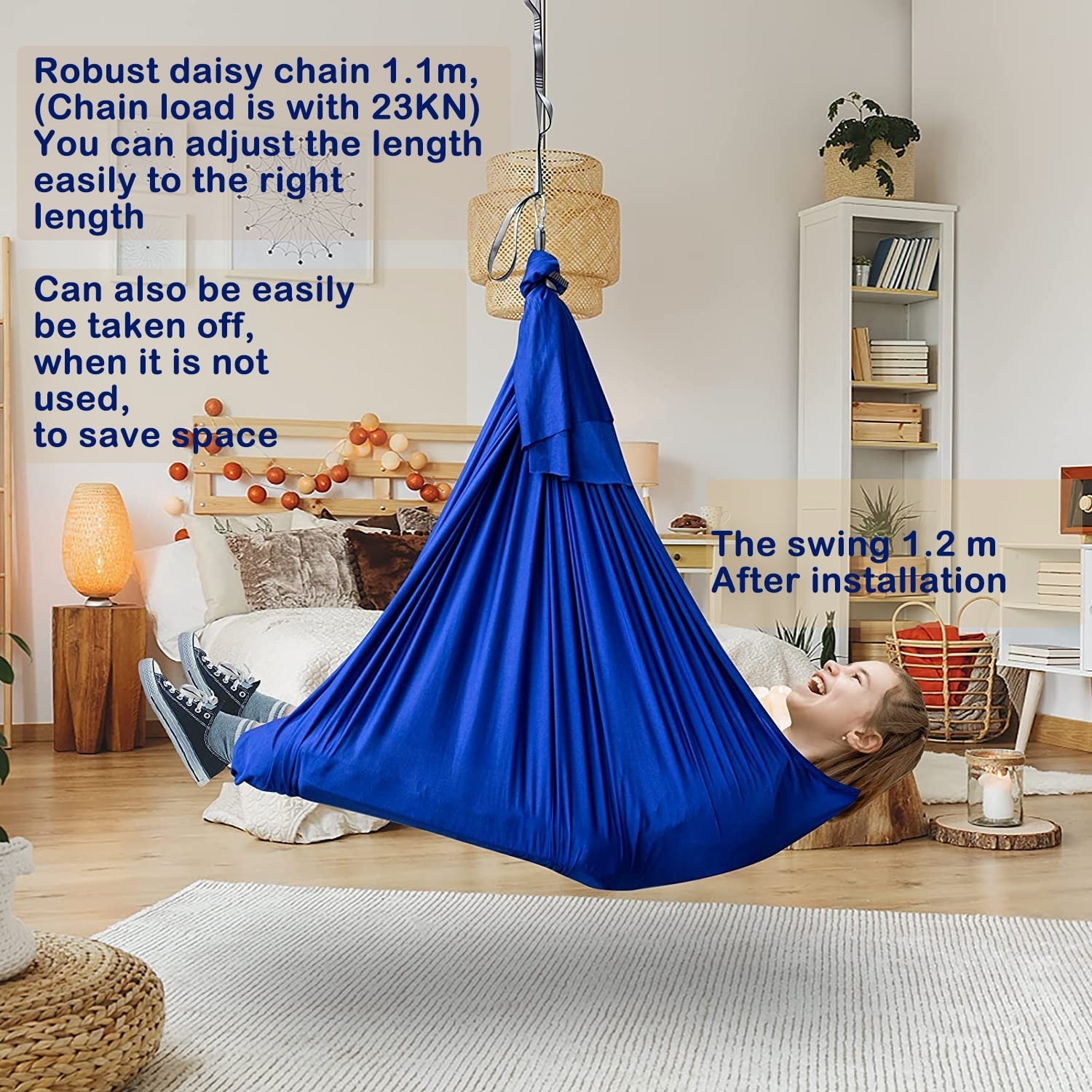 Sensory Swing for Kids with Special Needs (Hardware Included) Therapy Swing Cuddle Swing Indoor Outdoor Kids Swing Hammock for Child & Adult with Autism, ADHD, Aspergers, Sensory Integration