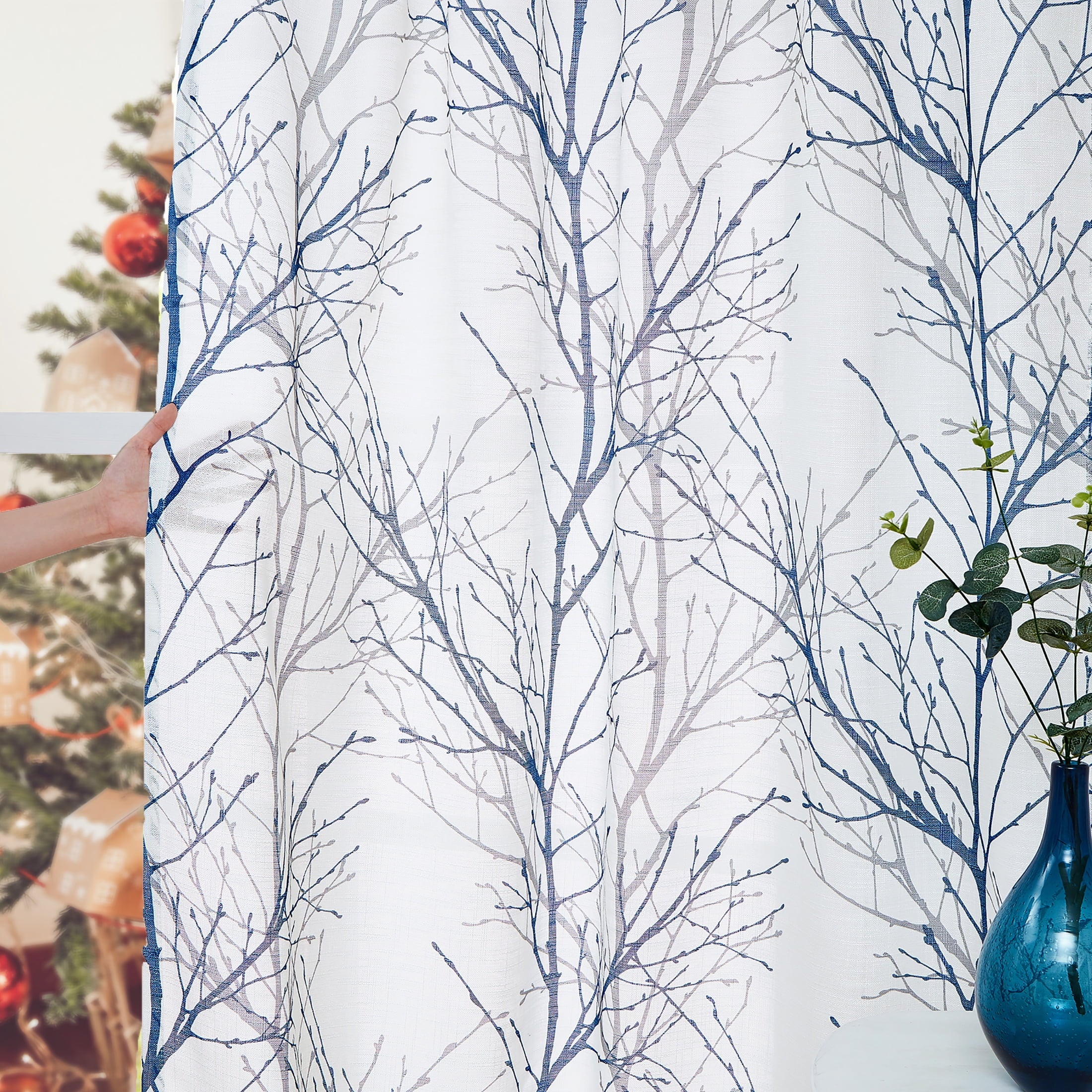 Decoultimatex Blue White Curtains 84