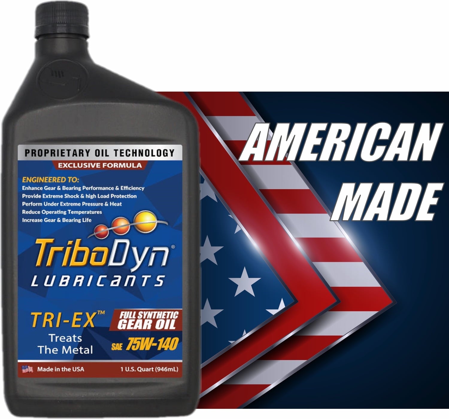 TriboDyn Tri-Ex SAE 75W140 Synthetic Gear Oil - 1 Quart Bottle