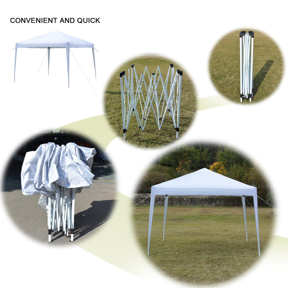 Lowestbest 10' x 10' Pop Up Canopy Tent, Canopy Tents for Outside, Waterproof Folding Tents and Canopies with Carry Bag, Gazebo for Wedding, Party, Commercial Event, White