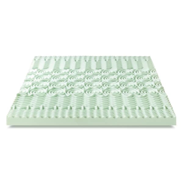 4 in. Queen 5-Zone Memory Foam Mattress Topper with Green Tea Infusion