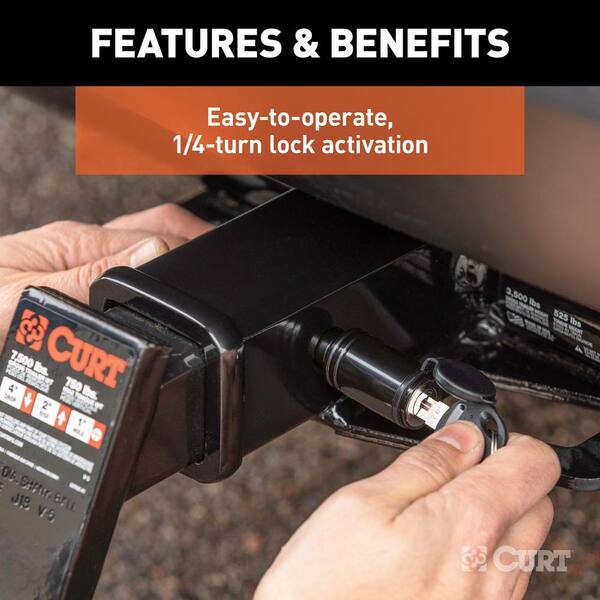 14,000 lbs. 6 in. Adjustable Channel Mount Hitch 2 in. Shank w/Dual Ball &5/8 in. Barbell Style Hitch Lock Combo Kit