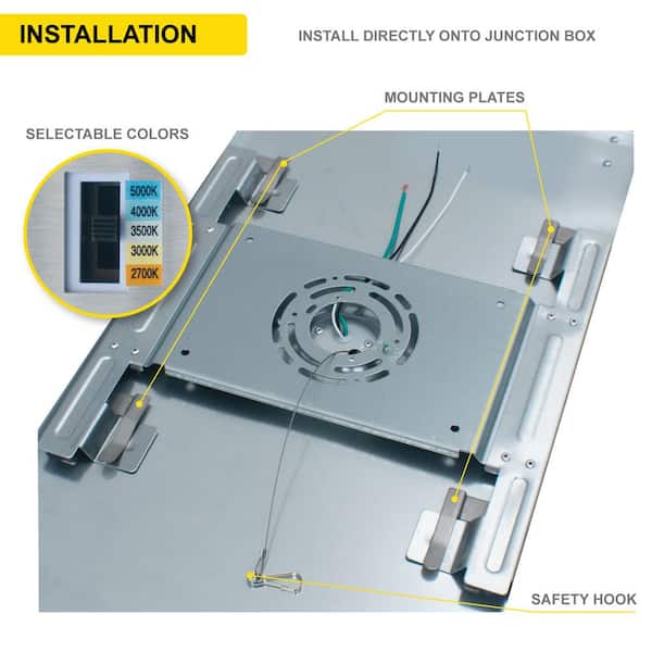 1 ft. x 1 ft. White Surface Mount Panel Integrated LED 18-Watt Dimmable 5CCT Selectable 2700K-5000K