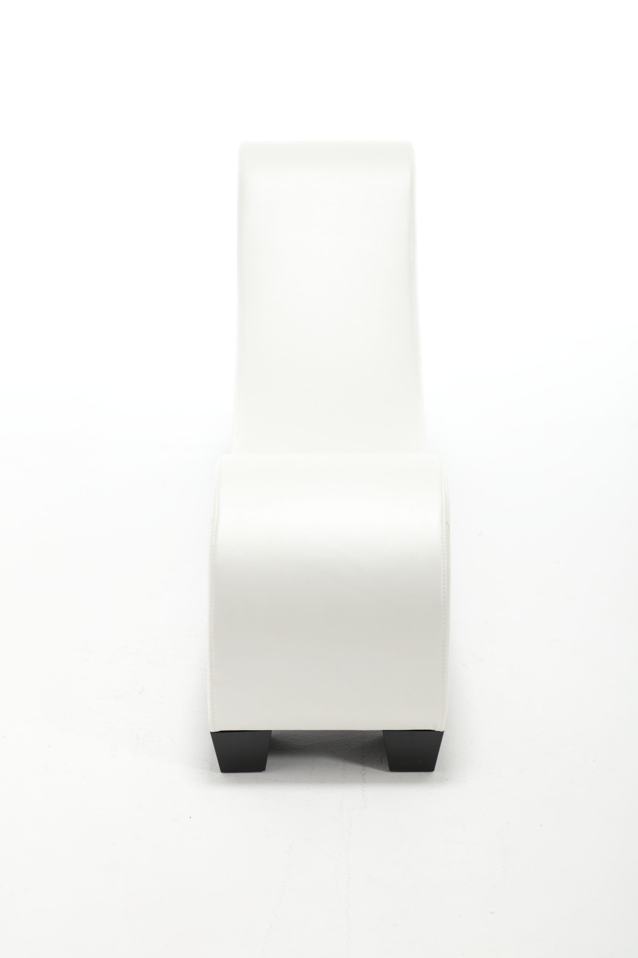 PWOPWOE Yoga Chaise Lounge for Stretching & Relaxation Modern Faux Leather Curved Sofa, Modern Faux Leather Curved Sofa, Living Room Bedroom Accent, White