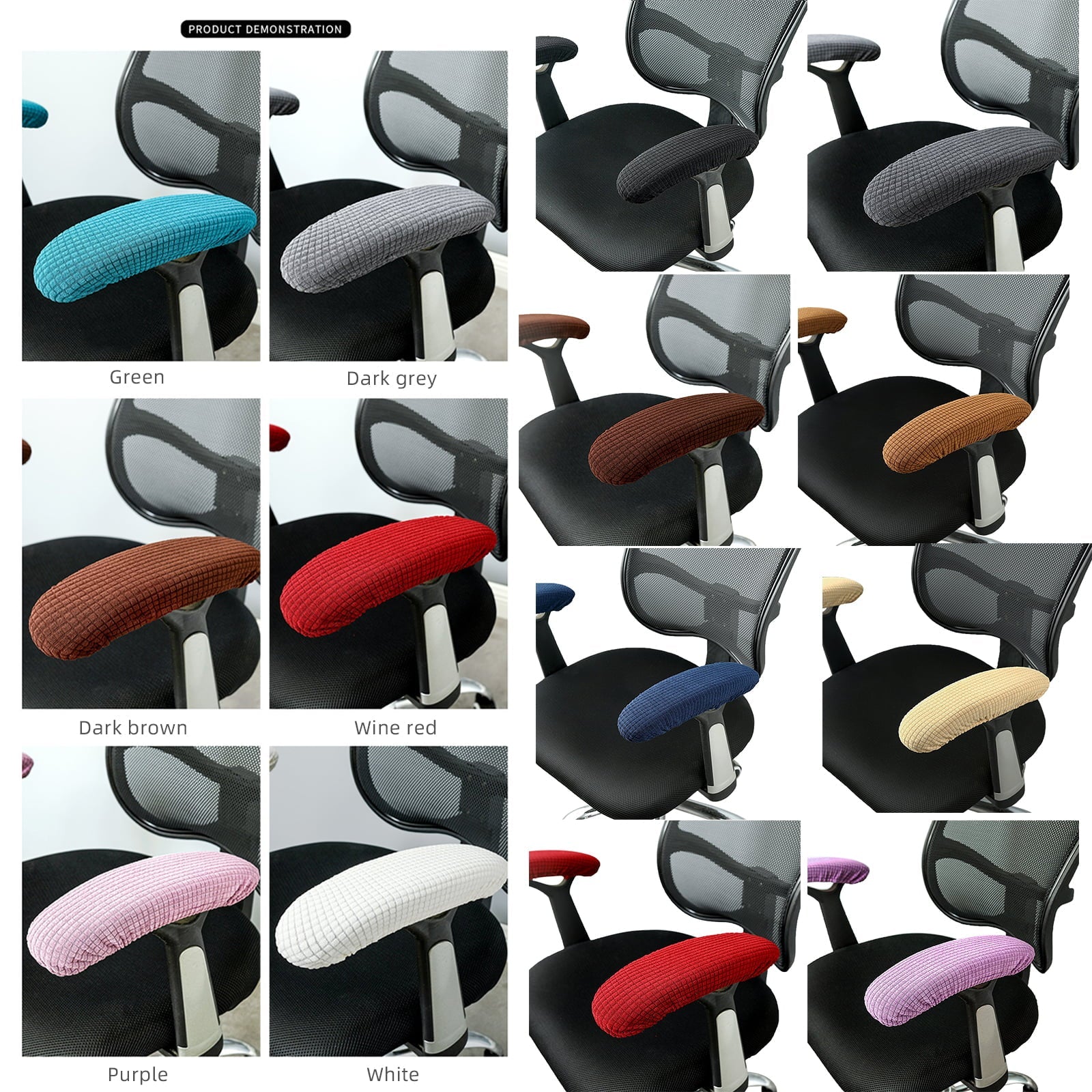 Gaming Chair Arm Cushions Pads Office Chair Arm Covers Stretchable Washable Elastic Office Chair Armrest Covers