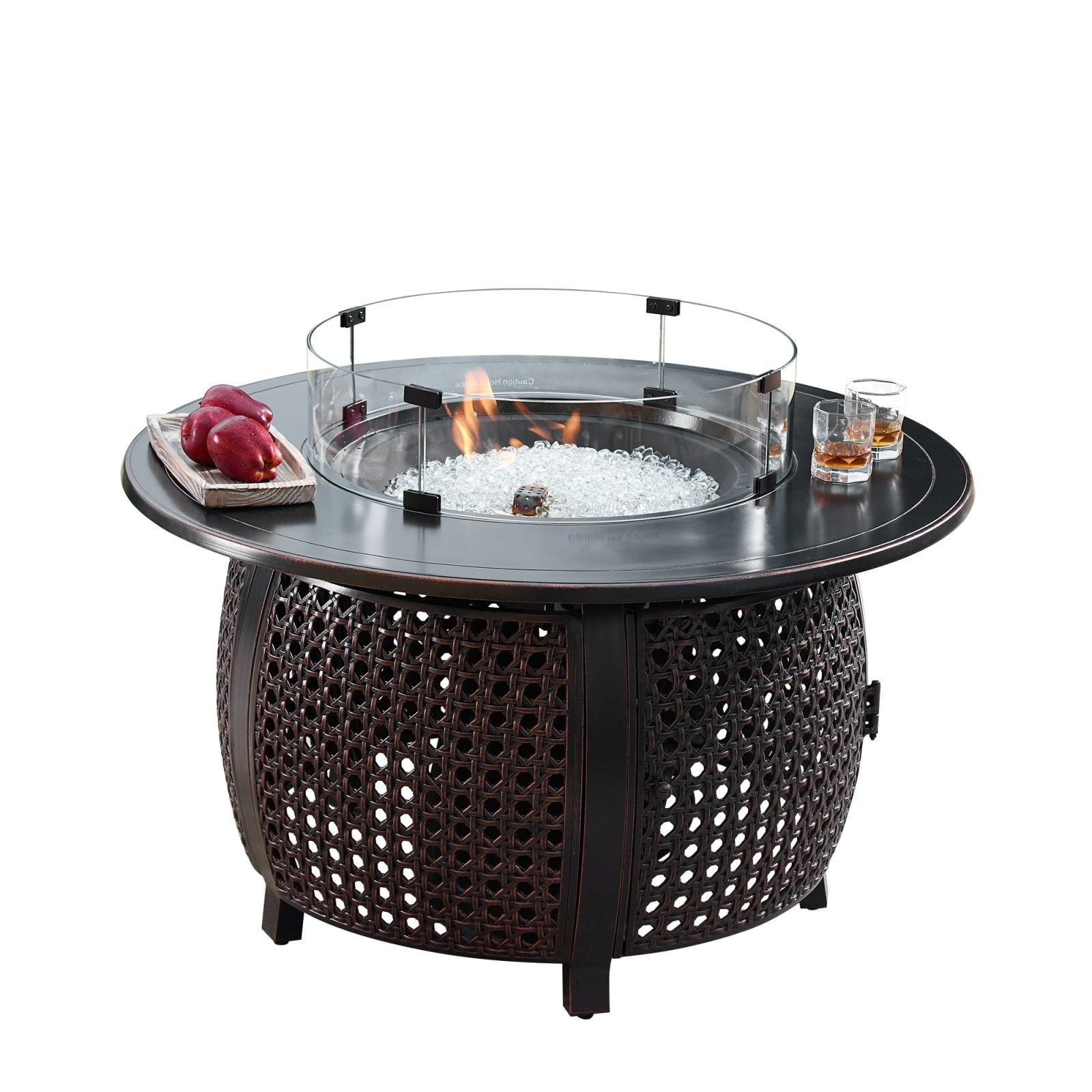 Oakland Living Cliff 44 in. Round Propane Fire Pit Table