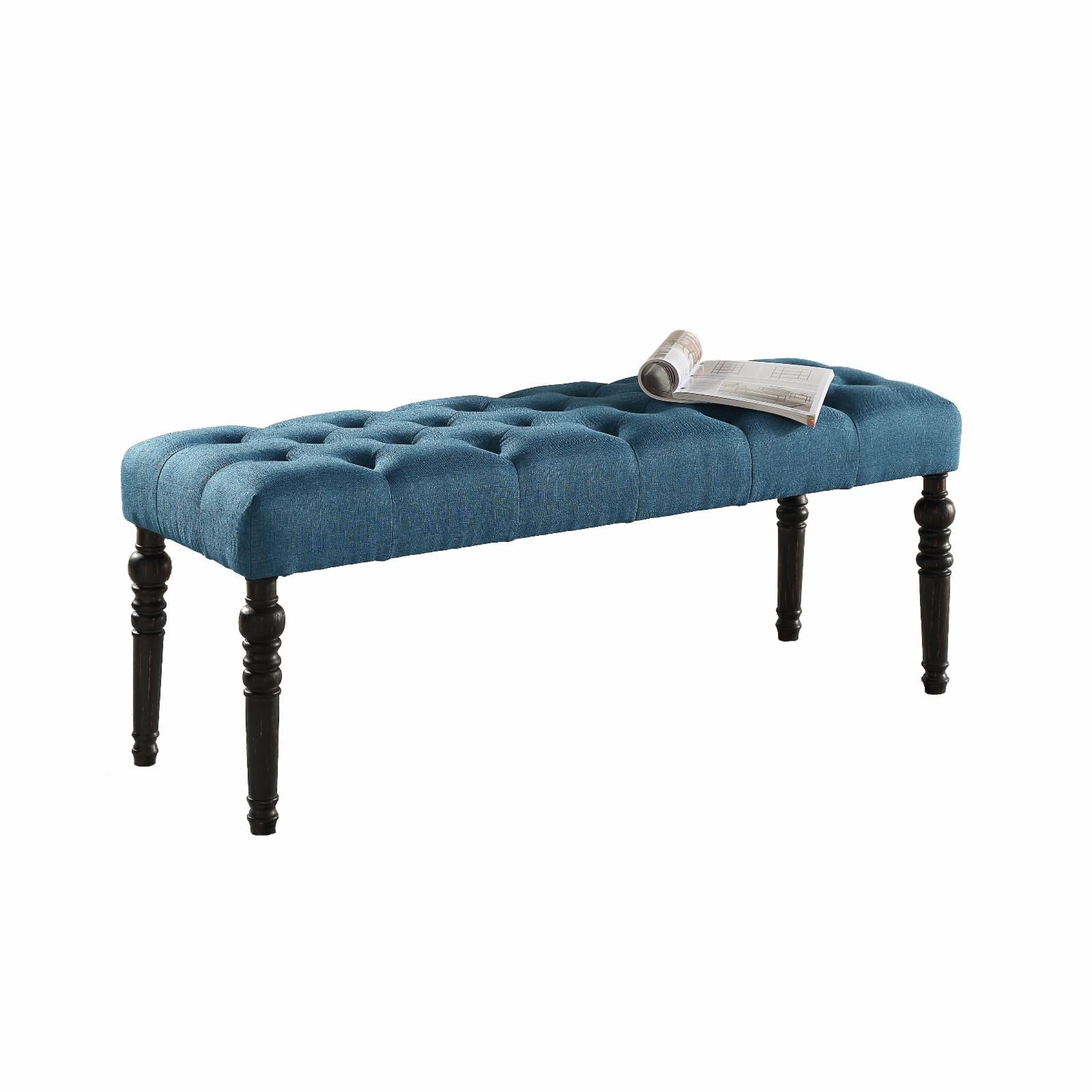 Roundhill Furniture Leviton Fabric Tufted Dining Bench